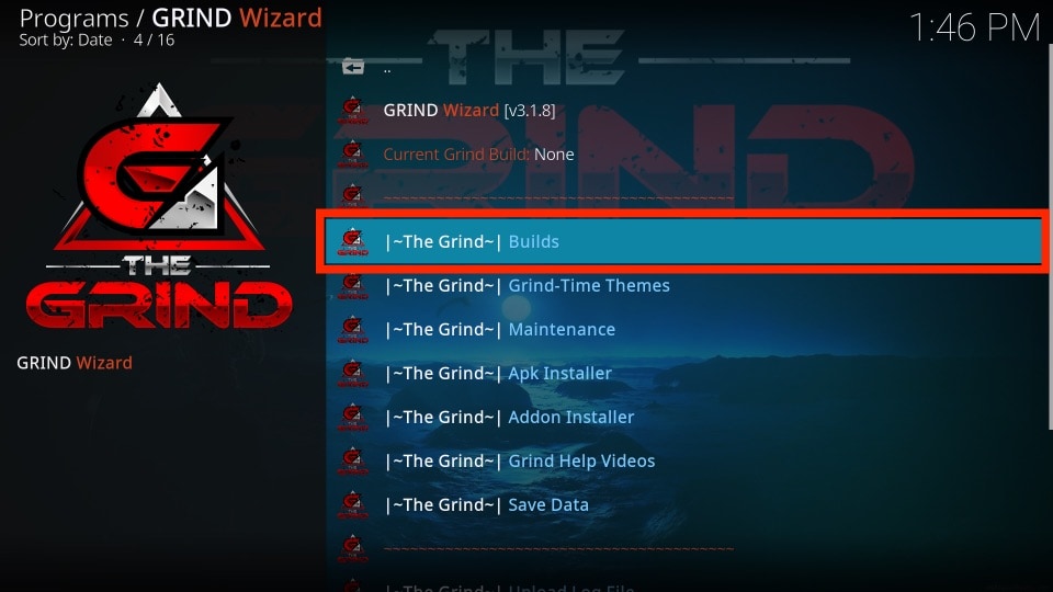 grind builds on kodi