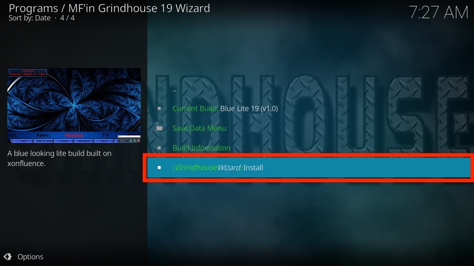 install grindhouse builds on kodi
