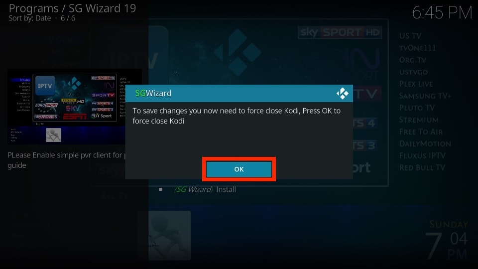 wizard sg builds for kodi