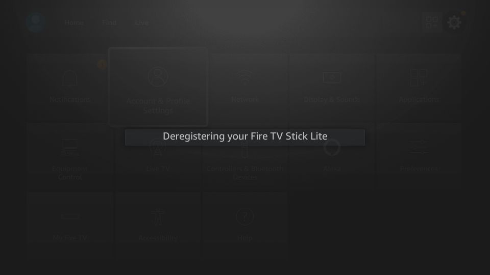 deregistering your fire tv stick lite