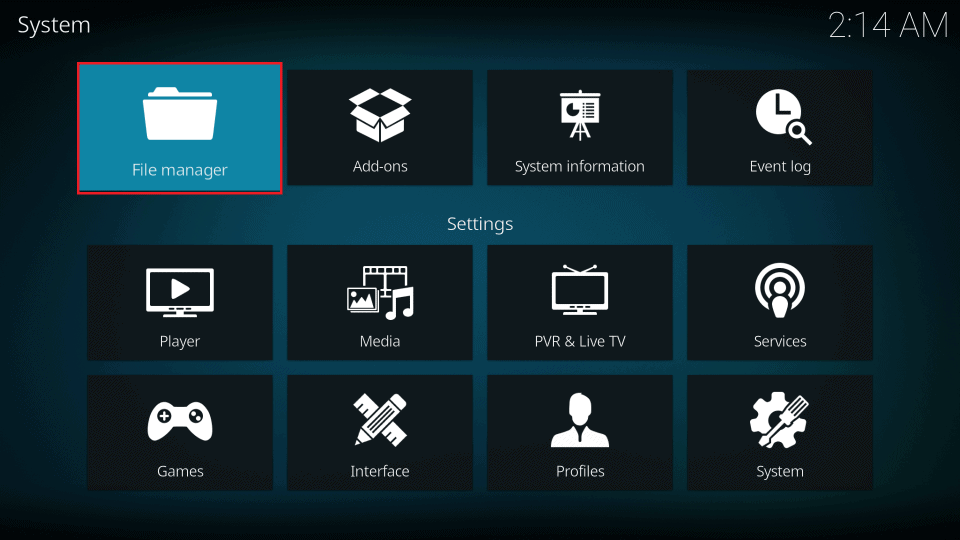 file manager on kodi app