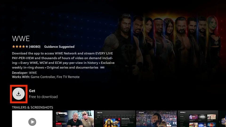 install wwe app on firestick