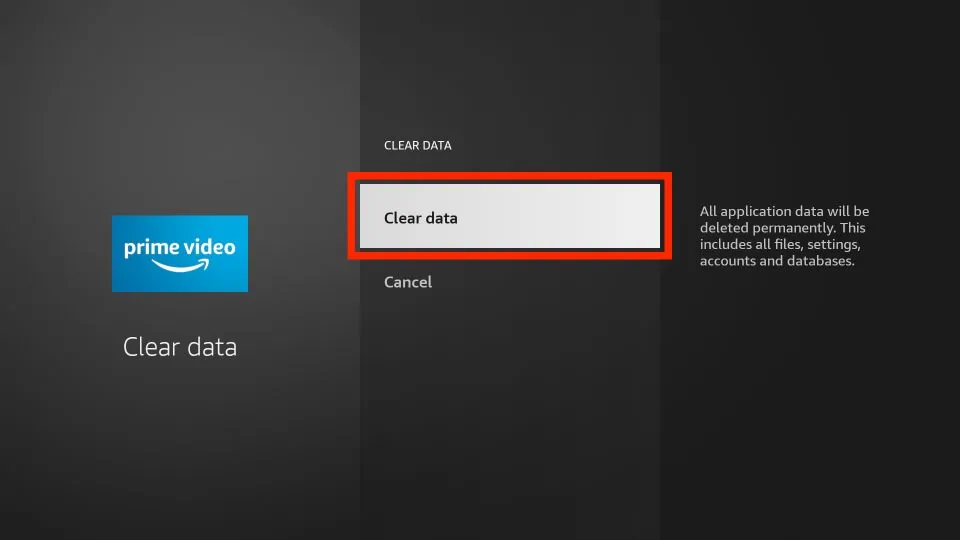 clear data of prime video