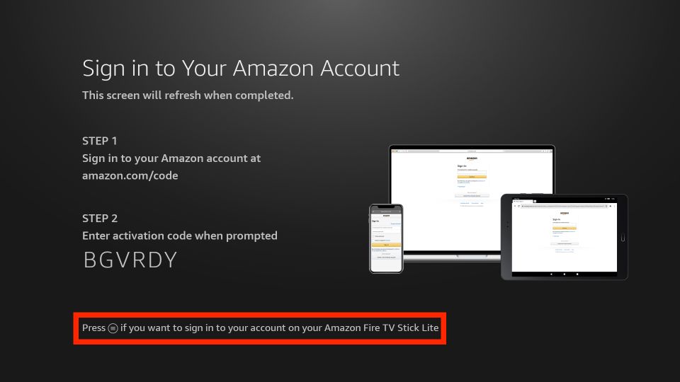 activation code of amazon account