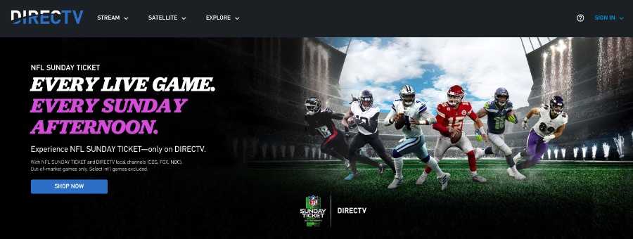 sunday ticket directv channel