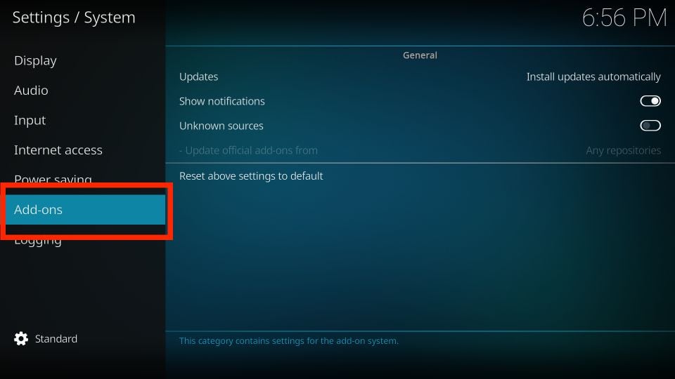 kodi system addons