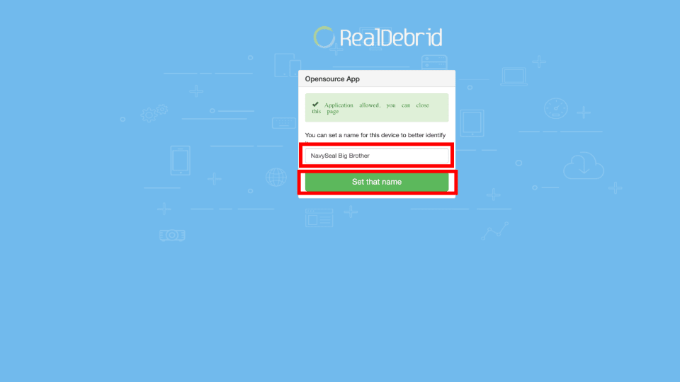 click on the set that name button