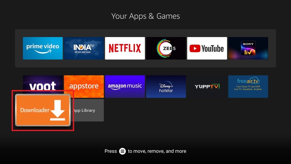 open downloader app on firestick