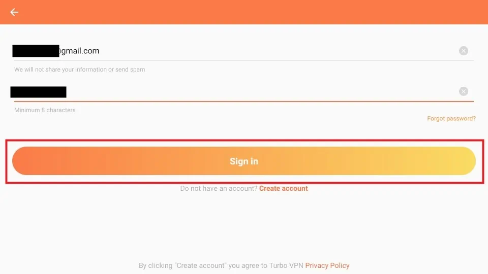 turbo vpn account