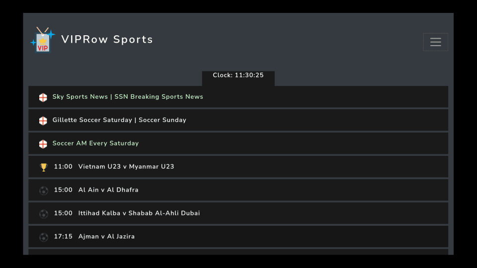 vip row sports program