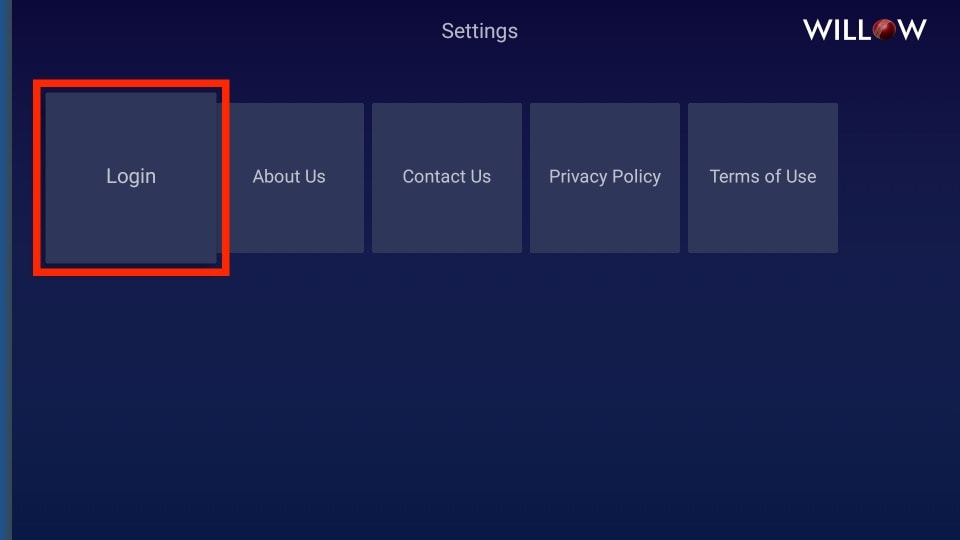 willow tv login