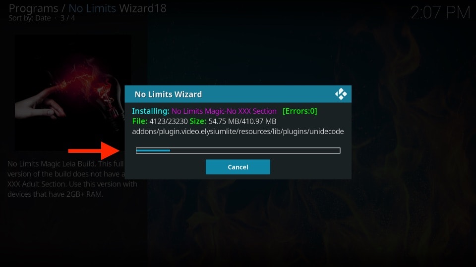 kodi no limits