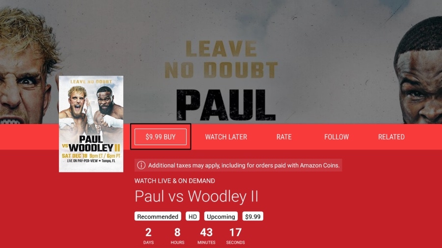 Jake Paul vs. Tyron Woodley 2 free live streaming