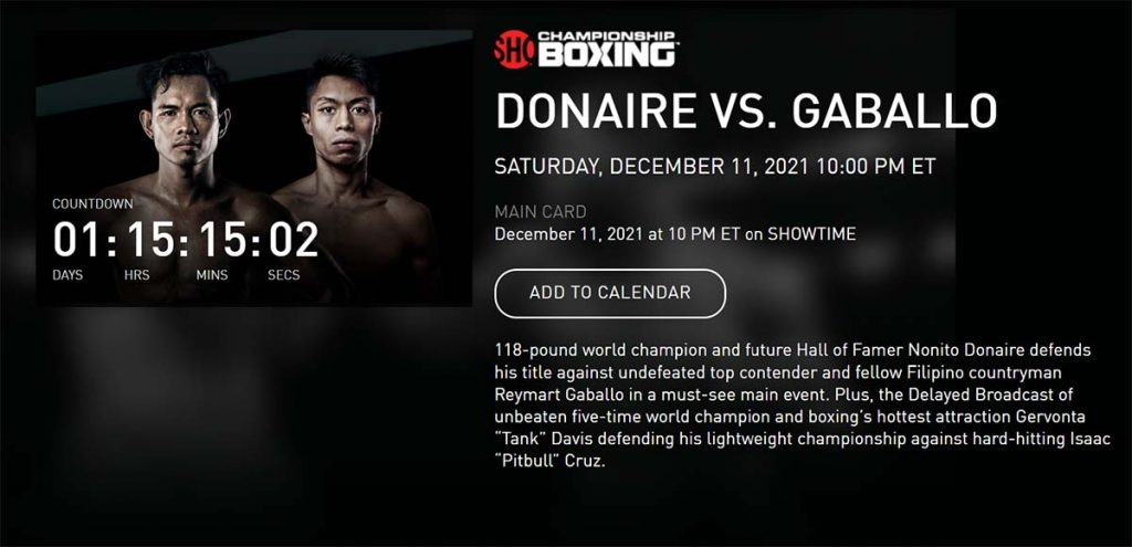 How to Watch Nonito Donaire vs Reymart Gaballo Without Cable