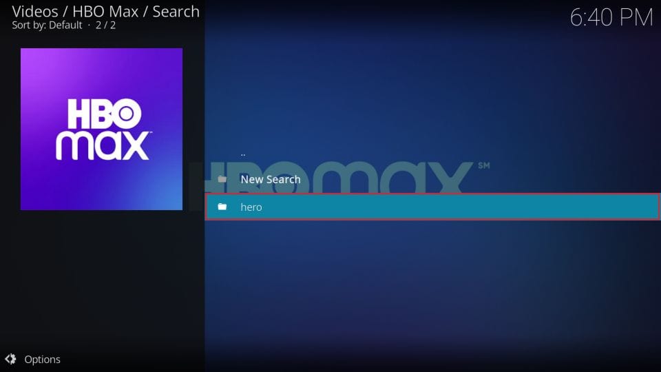 hbo max search function