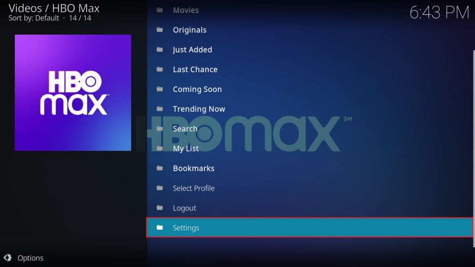 hbo max settings