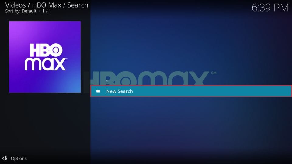 search hbo max kodi addon