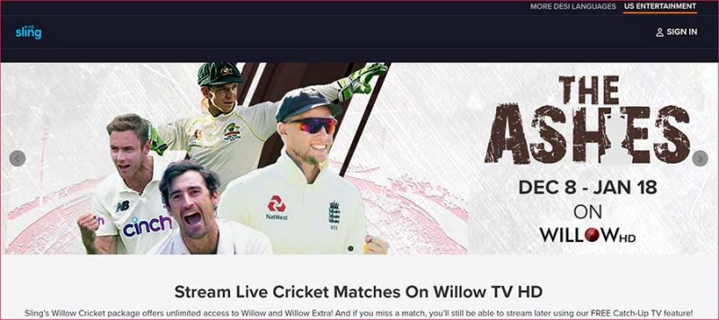 free live stream Ashes 2021 without cable on firestick