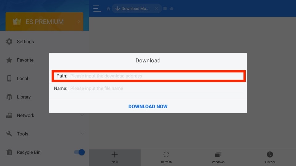 es file explorer app firestick