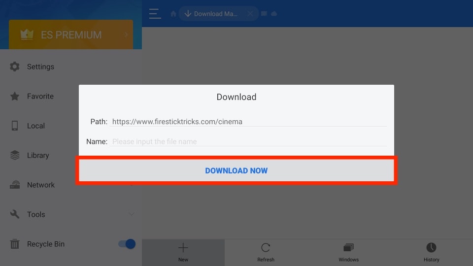 sideload apps on firestick with es file explorer