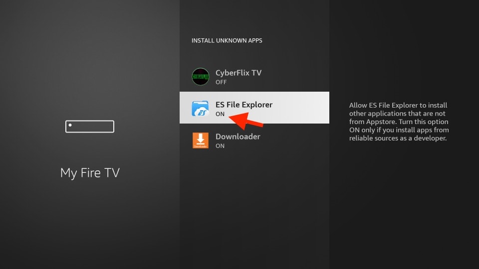 es file explorer apps from unknown sources