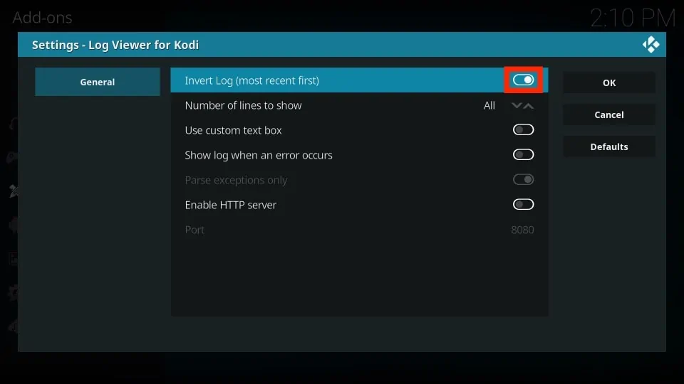 kodi error details