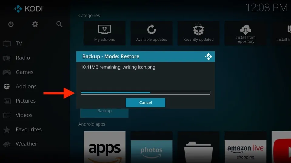 how to reset kodi on firestick