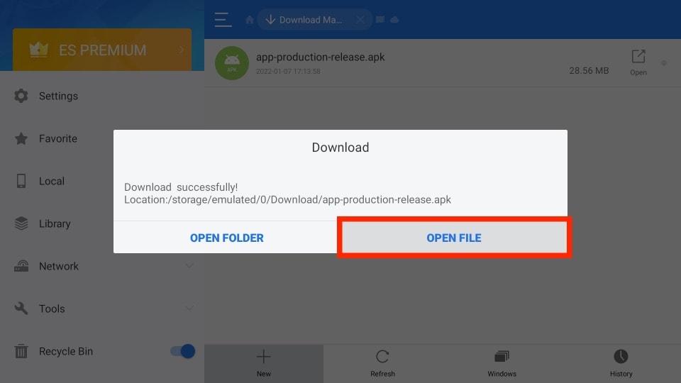 sideload apps on firestick with es file explorer