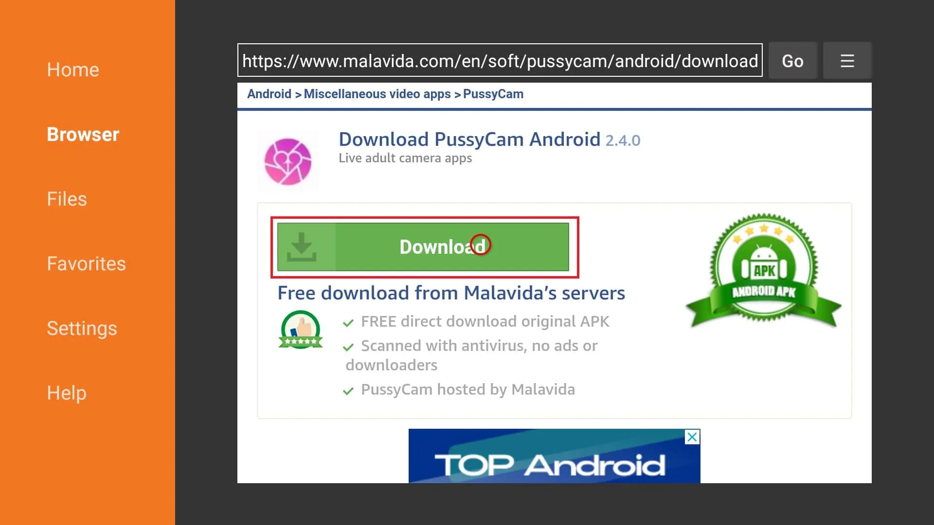 download pussycam apk