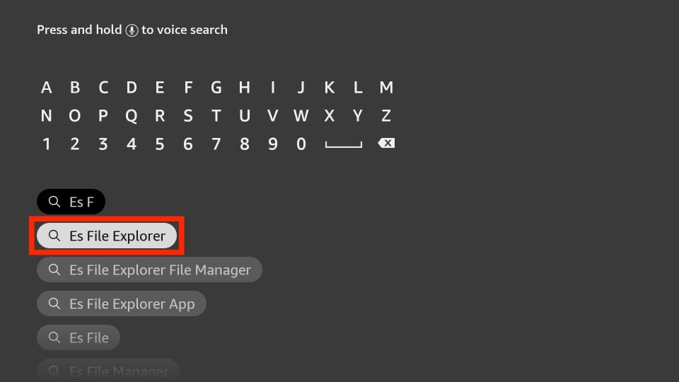 install es file explorer on firestick