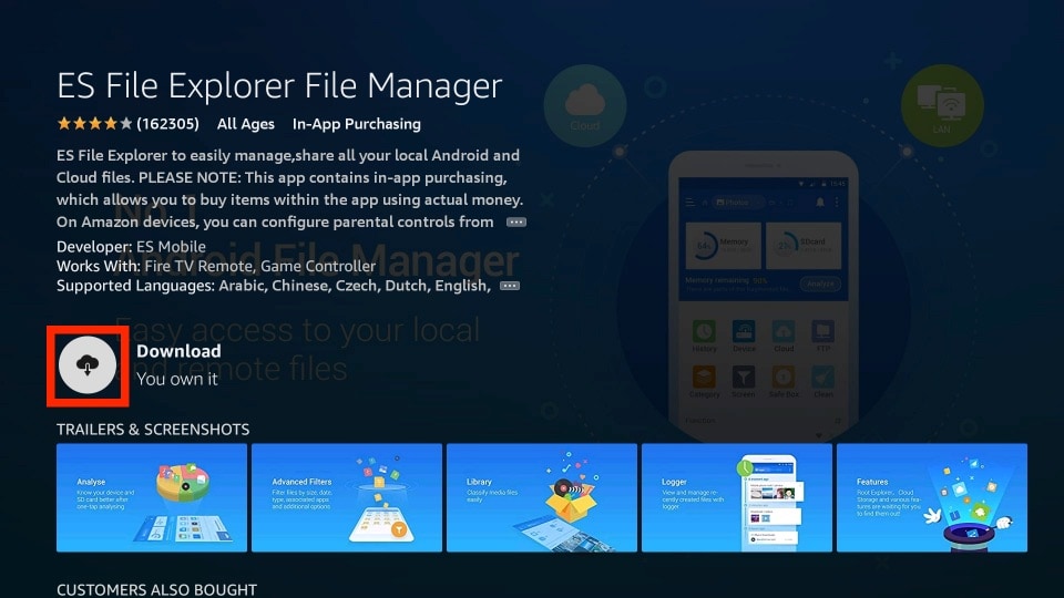 install es file explorer on firestick