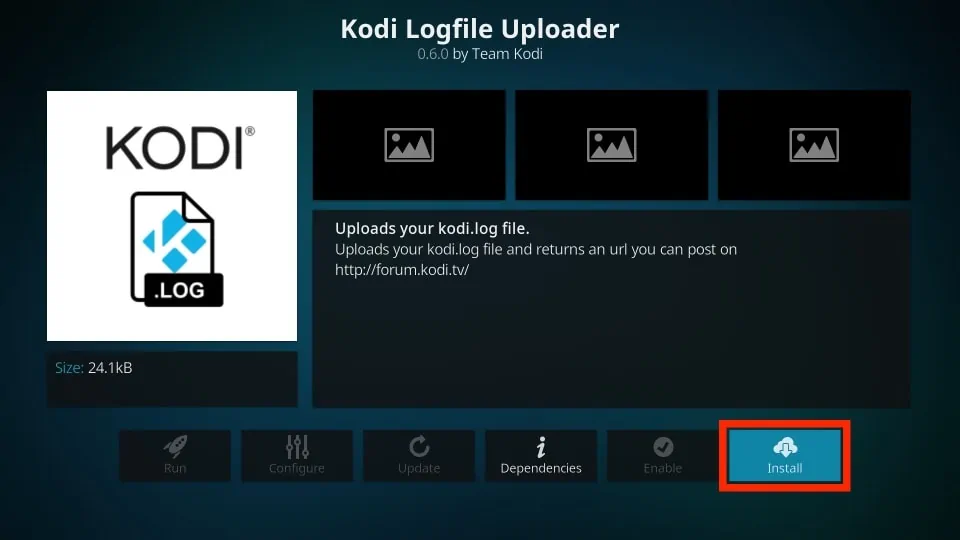 kodi error log