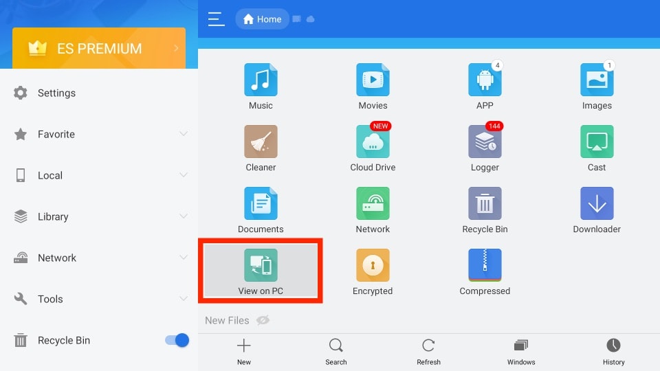 transfer files from computer onto firestick using es file explorer