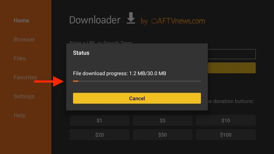 file download progressing