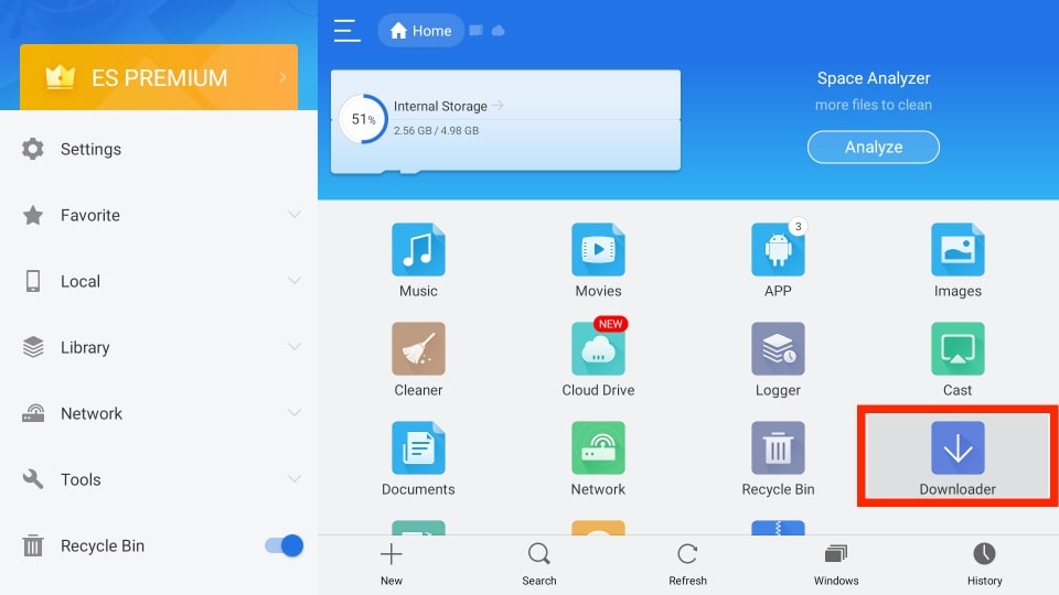 sideload with es file explorer on firestick