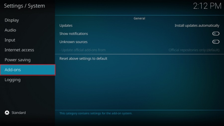atomic build kodi