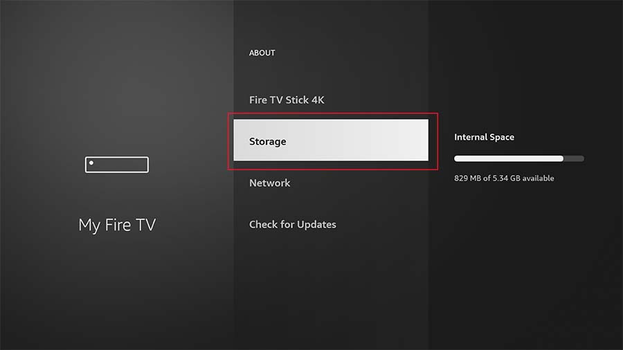 how to clear storage on amazon fire stick