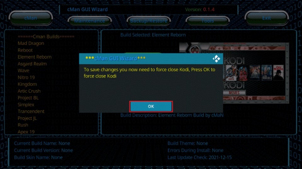 kodi element reborn build 