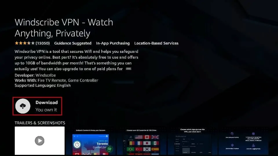 windscribe for firestick