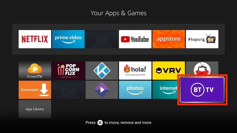 bt tv sport app on firestick