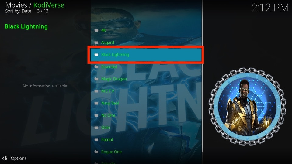 use kodiverse kodi addon