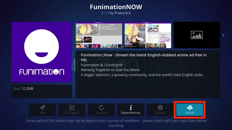 install funimation on kodi