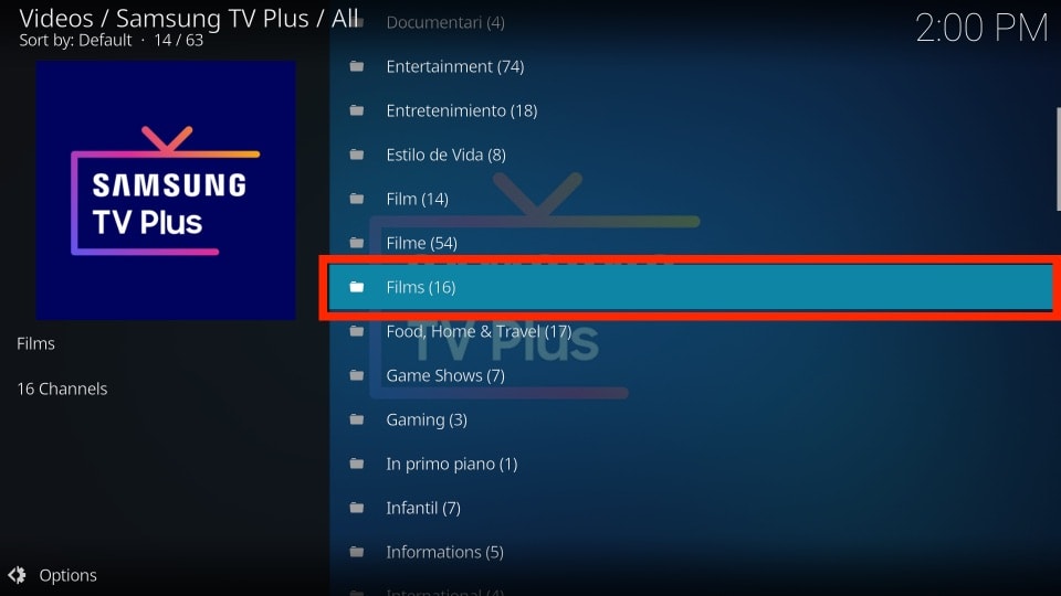 kodi samsung tv plus addon