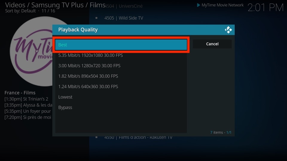 guide samsung tv plus kodi addon