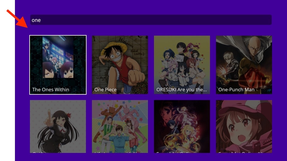 funimation search results