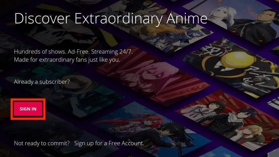 sign in to funimation app