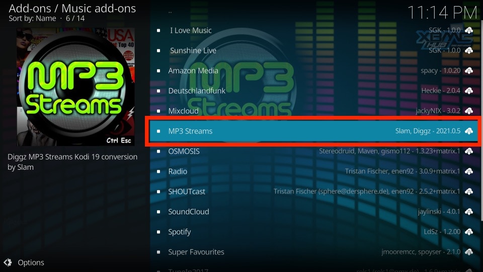 kodi mp3 streams 