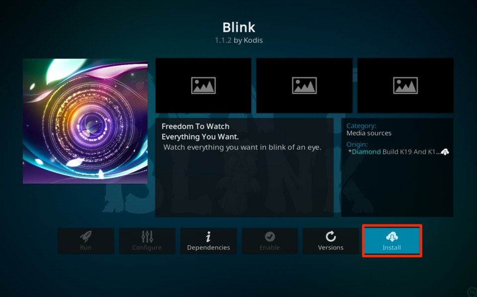 how to install blink kodi addon
