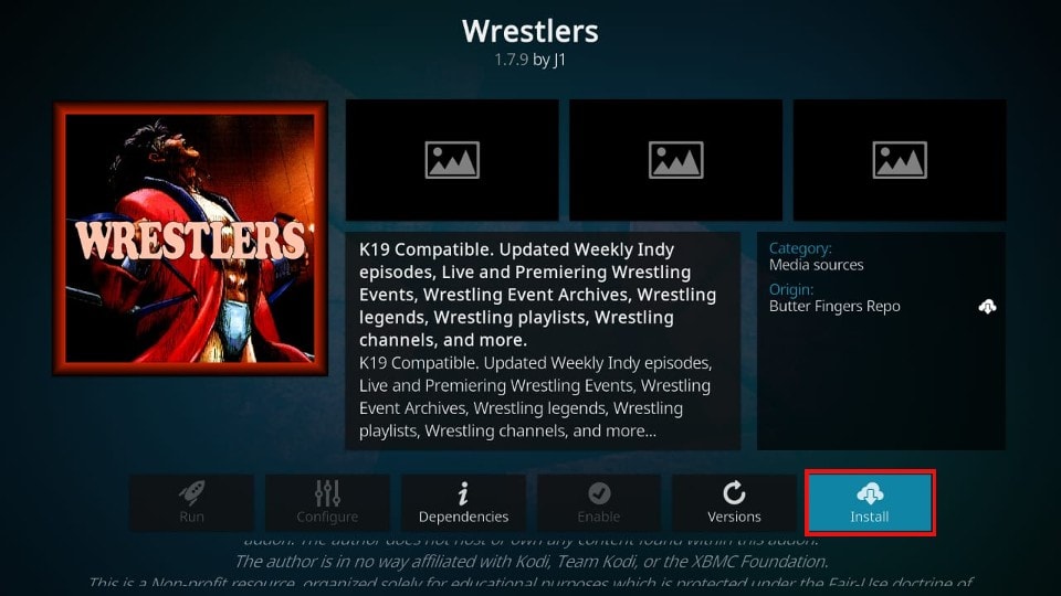 how to install wrestlers kodi addon