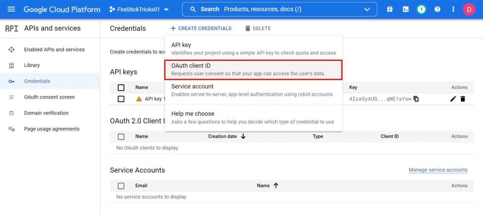 select oauth client id